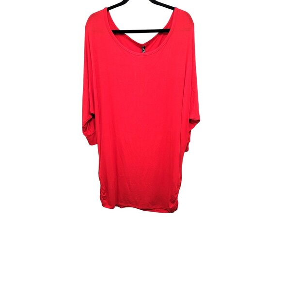 Johnny California Red Batwing plus size Sleeve Top 5XL - Picture 7 of 8